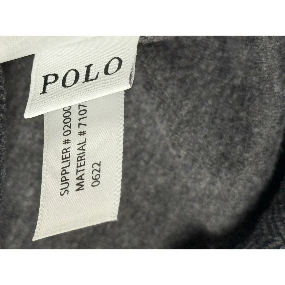 Polo Ralph Lauren Men's XL Gray Herringbone Quarter Zip Pullover Pony Logo